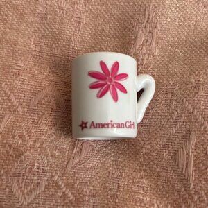 American Girl Doll 1 Mini Pink Flower White Coffee Tea Mug Cup *CUP ONLY*